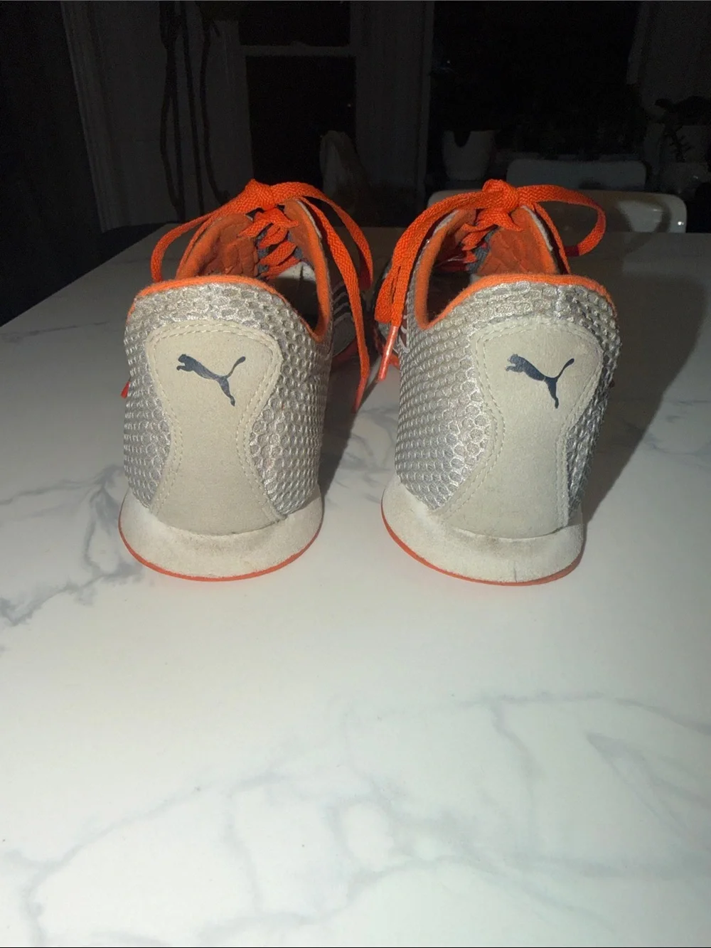 Puma Gray and Orange Athletic Sneakers
